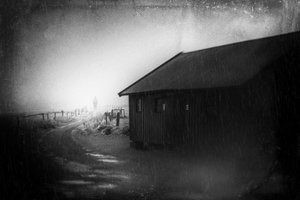 Lone Figure Winter Fog