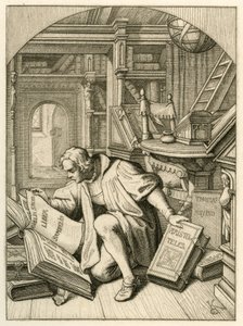 Luther Reading in the University Library of Erfurt. He Found a Latin Bible by Gustav Ferdinand Leopold Konig