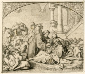 Luther with pest sick persons in Wittenberg by Gustav Ferdinand Leopold Konig