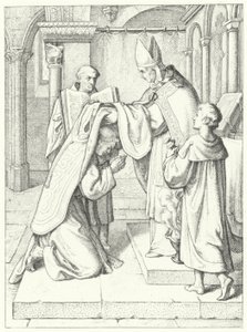 Martin Luther is Ordained as a Priest by Jerome Scultetus, Bishop of Brandenburg at Erfurt Cathedral, 3 April 1507 by Gustav Ferdinand Leopold Konig