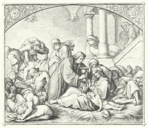 Martin Luther offering comfort to sufferers of the plague by Gustav Ferdinand Leopold Konig