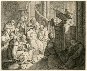Martin Luther Preaches in the Monastery, in Front of Staupitz, His Fatherly Friend by Gustav Ferdinand Leopold Konig