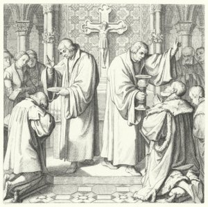The Holy Communion shown in both Protestant and Catholic forms by Gustav Ferdinand Leopold Konig