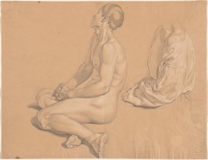 A Seated Man Nude and then Clothed by Gustav Heinrich Naeke