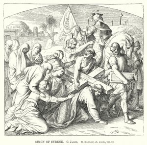 Simon of Cyrene, St Matthew, ch xxvii, ver 32 by Gustav Jager