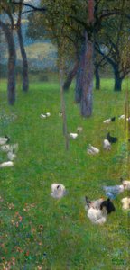 After the Rain Garden with Chickens in St. Agatha, 1898 by Gustav Klimt