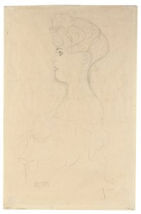 Bust Profile Portrait from the Left by Gustav Klimt