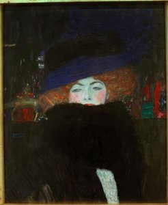 Lady with Hat and Feather Boa by Gustav Klimt