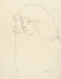 Half-Length Portrait of a Girl in Three-Quarter Profile, 1913 by Gustav Klimt