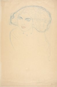 Head of a Woman, c1916 by Gustav Klimt