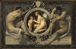 Idyll (Template for: Gerlach & Schenk, Allegories and Emblems, No. 75) by Gustav Klimt