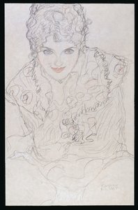 Portrait with Right Hand on Chin by Gustav Klimt