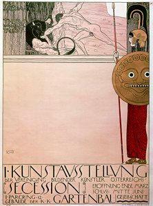 Poster for the first exhibition of the Secession (Theseus and Minotaur) by Gustav Klimt