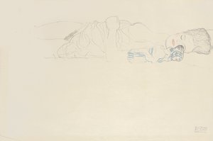 Reclining Half Nude to the Right by Gustav Klimt