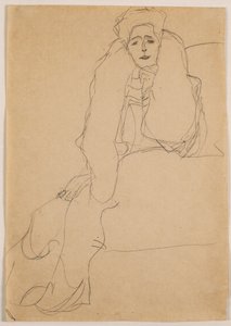 Seated to the Left, the Upper Body Leaning Forward, 1904-1905 by Gustav Klimt