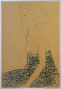 Seated Half-Nude Facing Left by Gustav Klimt
