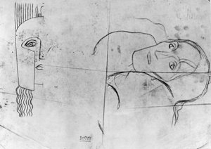 Studies for Ver Sacrum - Pallas Athene and a Tragic Head by Gustav Klimt
