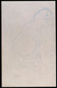 Woman Leaning to the Right with Long Hair, c.1910-11 by Gustav Klimt