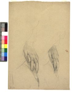Two Hand Studies, Fingers Placed on Ear by Gustav Klimt