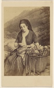 Female dealer in wooden wares made in the Harz by Meyerheim by Gustav Schauer