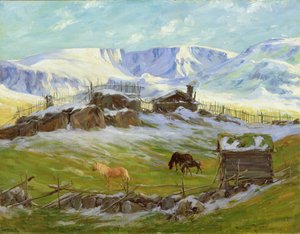 Morning sun over the mountain, Vaga by Gustav Wentzel
