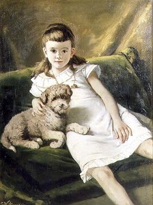 Young Girl with Dog
