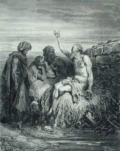 Job and His Friends, engraved by J. Regnier, c.1868 by Gustave (after) Dore