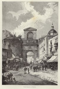 Porta Capuana in Naples by Gustave Bauernfeind