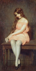 Young Girl in a Red Dress by Gustave Brisgand