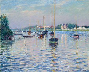 Boats Moored on the Seine at Argenteuil by Gustave Caillebotte