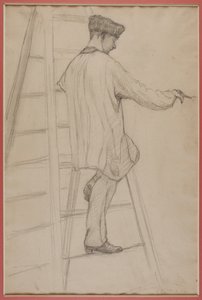 Study for House Painters: Man on a Ladder by Gustave Caillebotte