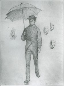 Study for Young Man with Umbrella by Gustave Caillebotte