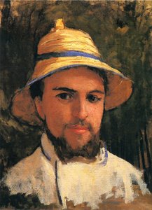 Self-Portrait with Straw Hat by Gustave Caillebotte