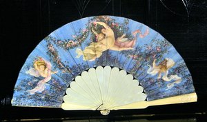 Fan painted for Louise Bary, wife of Charles Garnier by Gustave Clarence Rodolphe Boulanger