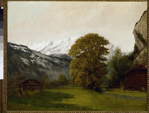 Landscape in Interlaken, Switzerland by Gustave Courbet