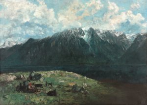Panoramic View of the Alps, Les Dents du Midi by Gustave Courbet