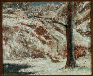 Roe Deer in the Snow in the Forest by Gustave Courbet