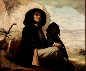 Self Portrait with Black Dog by Gustave Courbet (1842)