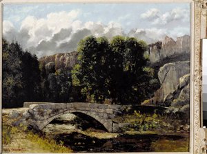 View of the Bridge of Saint Sulpice in Fleurier, Switzerland