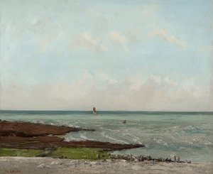 Washerwomen at Low Tide, Étretat. 1866 or 1869