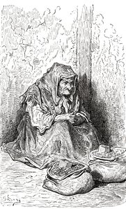 After a Sketch of an Old Spanish Woman by Gustave Dore. From Life and Reminiscences of Gustave Dore, Published 1885. by Gustave Dore