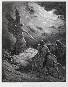 An Angel Met Balaam with a Sword, Illustration from the Dore Bible by Gustave Dore