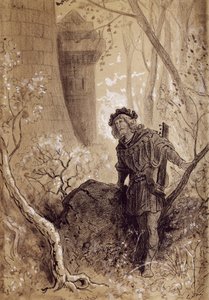 Blondel hearing voice of Richard the Lionheart, illustration for Gargantua and Pantagruel by Francois Rabelais, engraving by Gustave Dore by Gustave Dore
