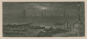 Boats Moored on the Thames by Gustave Dore