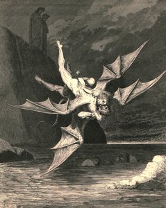 But the other proved a goshawk...and in the boiling lake both fell by Gustave Dore