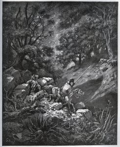 Don Quixote and Sancho Panza continue their journey in Sierra Morena in search of the Deguenille-de-la-Malaise-Mine - from 
