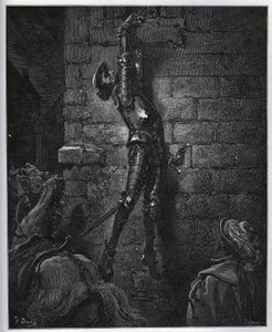 Don Quixote trapped by the innkeeper