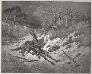 Don Quixote wounds implore mercy and help of the characters of his imagination - from 