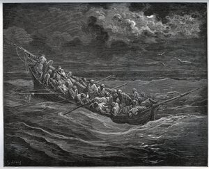 Escape of Zoraide with the captive in the boat full of escapes from Algiers to Spain - from 