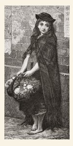 Flower Girl after a Work by Gustave Dore. From Life and Reminiscences of Gustave Dore, published 1885 by Gustave Dore